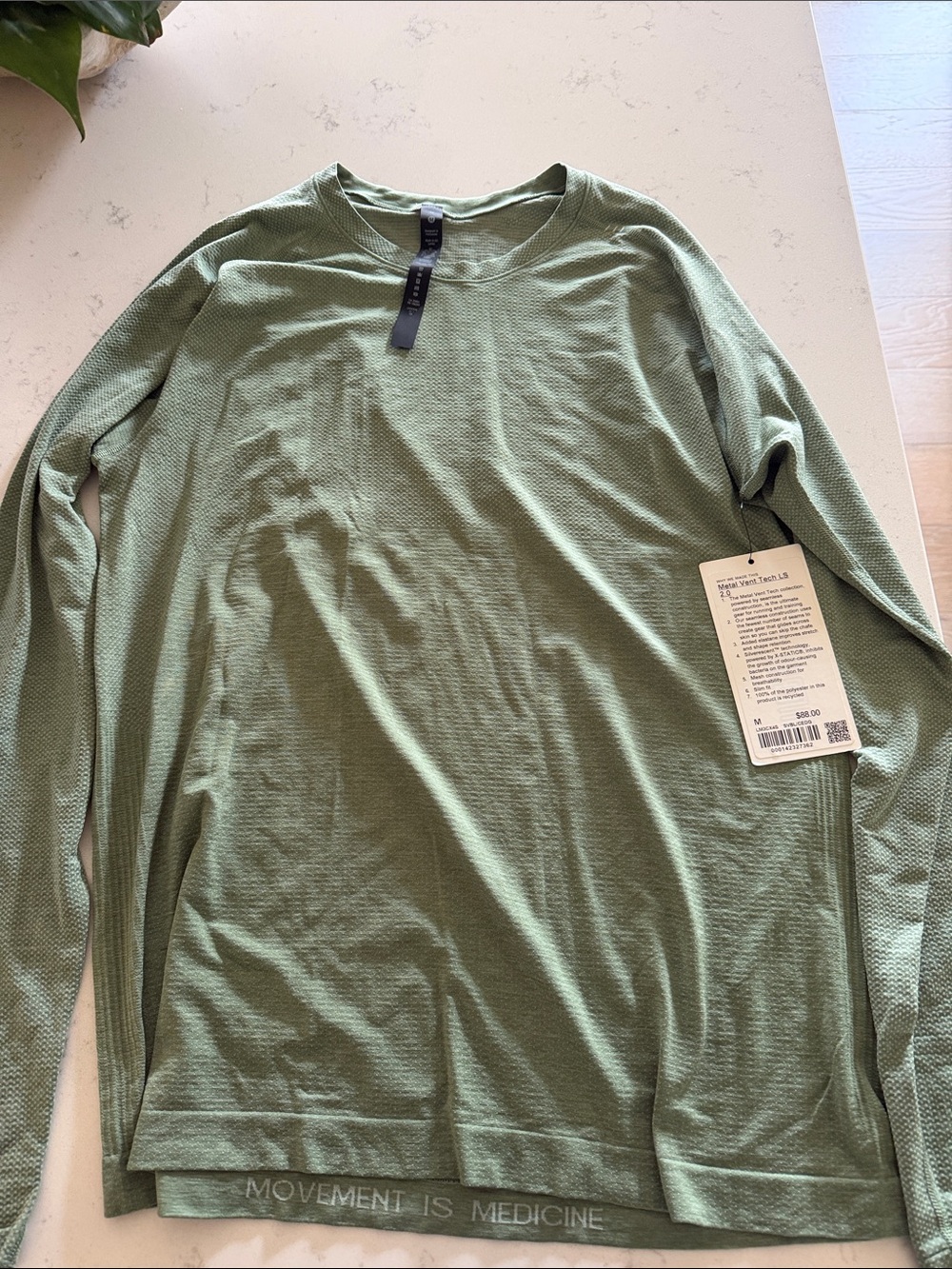 lululemon athletica Olive Green Long-Sleeve Metal Vent Tech 2.0